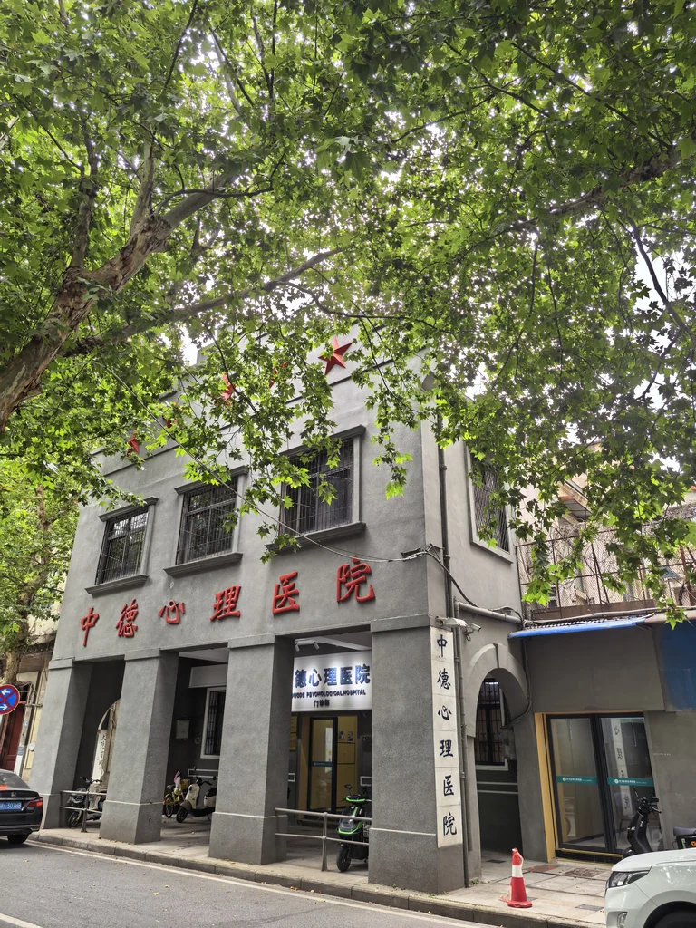 武汉忠德心理医院院区外立面与行道树实景